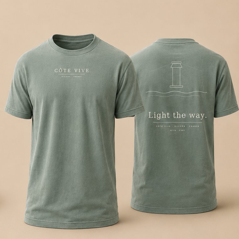 T-shirt Phare CÔTE VIVE — coloris Vert Glacé